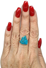 Load image into Gallery viewer, Blue Turquoise Ring, size 6.75, Sterling Silver - GemzAustralia 