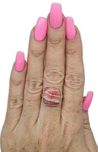 Load image into Gallery viewer, Rhodochrosite Ring, Square Shaped, Size 8.75, Sterling Silver - GemzAustralia 