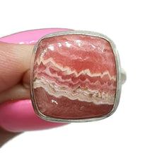 Load image into Gallery viewer, Rhodochrosite Ring, Square Shaped, Size 8.75, Sterling Silver - GemzAustralia 