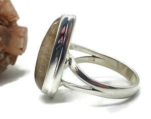 Golden Rutilated Quartz Ring, Size 9, Sterling Silver - GemzAustralia 