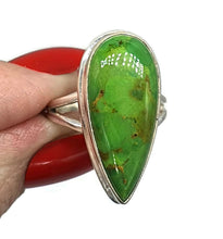 Load image into Gallery viewer, Green Mojave Turquoise Ring, Size 7.75, Sterling Silver - GemzAustralia 