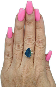 Australian Opal Ring, Size 8.5, Sterling Silver - GemzAustralia 