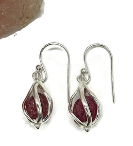 Sensational Raw Ruby Cage Earrings, July Birthstone - GemzAustralia 