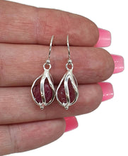 Load image into Gallery viewer, Sensational Raw Ruby Cage Earrings, July Birthstone - GemzAustralia 