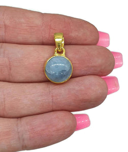 Round Aquamarine Pendant, March Birthstone - GemzAustralia 