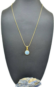 Round Aquamarine Pendant, March Birthstone - GemzAustralia 