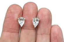 Load image into Gallery viewer, Clear Quartz Studs, Pear Shaped, Sterling Silver - GemzAustralia 