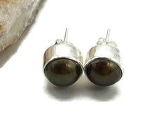 Load image into Gallery viewer, Biwa Pearl Studs, Black Pearl Earrings - GemzAustralia 