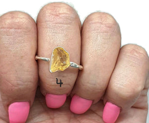 Raw Citrine Ring, Sterling Silver, Size 7, 8, 9 or 10 - GemzAustralia 
