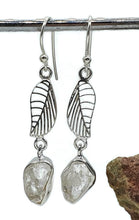 Load image into Gallery viewer, Herkimer Diamond leaf Earrings, Sterling Silver - GemzAustralia 