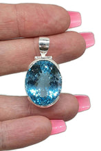 Load image into Gallery viewer, AAA+ Swiss Blue Topaz Pendant, 38 carats, Sterling Silver - GemzAustralia 