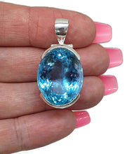 Load image into Gallery viewer, AAA+ Swiss Blue Topaz Pendant, 38 carats, Sterling Silver - GemzAustralia 
