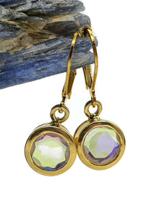 Mystic Topaz Earrings, 18k Gold Plated - GemzAustralia 