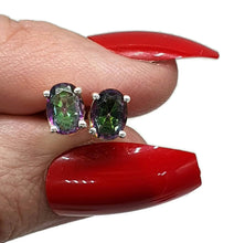 Load image into Gallery viewer, Mystic Topaz Stud Earrings, Sterling Silver - GemzAustralia 