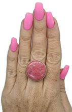 Load image into Gallery viewer, Thulite Ring, size 7, Sterling Silver, Vibrant Pink Gemstone, Round Shaped - GemzAustralia 