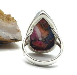 Oyster Turquoise & Pink Opal Ring, Size 7, Pear Shaped - GemzAustralia 