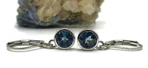 London Blue Topaz Earrings, 2 carats, Sterling Silver - GemzAustralia 