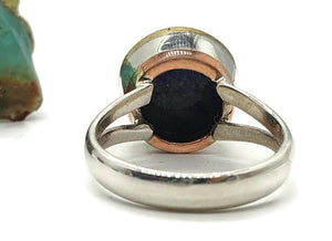 Lapis Lazuli Ring, Size 9, Three Tone, 18k gold & rose gold plate, Sterling Silver - GemzAustralia 