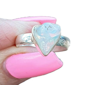 Ethiopian Opal Ring, Size 6.75, Sterling Silver, Rough Gem - GemzAustralia 