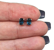 Load image into Gallery viewer, London Blue Topaz Studs, 1.4 carats, Sterling Silver - GemzAustralia 