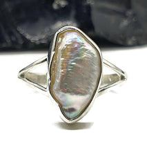 Load image into Gallery viewer, Biwa Pearl Ring, Size 8, Sterling Silver, Bridal Jewellery - GemzAustralia 