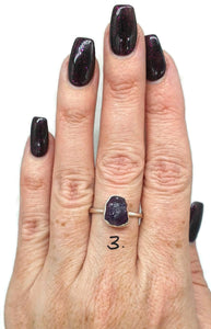 Raw Amethyst Ring, Size 9, 10 or 11, Sterling Silver, February Birthstone - GemzAustralia 