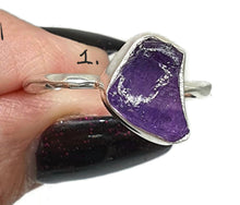 Load image into Gallery viewer, Raw Amethyst Ring, Size 9, 10 or 11, Sterling Silver, February Birthstone - GemzAustralia 