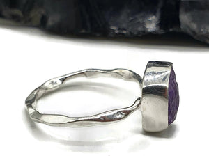 Raw Amethyst Ring, Size 9, 10 or 11, Sterling Silver, February Birthstone - GemzAustralia 