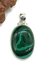 Load image into Gallery viewer, Oval Malachite Pendant, Sterling Silver, Loyalty Gem - GemzAustralia 