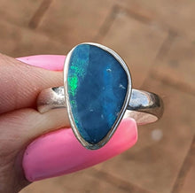 Load image into Gallery viewer, Australian Opal Ring, Size 8.5, Sterling Silver - GemzAustralia 