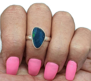 Australian Opal Ring, Size 8.5, Sterling Silver - GemzAustralia 