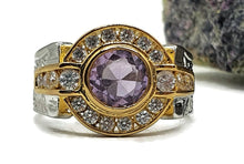Load image into Gallery viewer, Amethyst Ring, size 7.25, Sterling Silver, Two Tone - GemzAustralia 