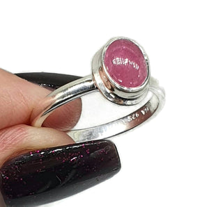 Pink Tourmaline Ring, Sterling Silver, size 7.75 - GemzAustralia 