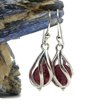 Load image into Gallery viewer, Sensational Raw Ruby Cage Earrings, July Birthstone - GemzAustralia 