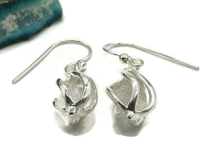 Raw Herkimer Diamond Cage Earrings, April Birthstone - GemzAustralia 