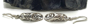 3D Filigree Tube Earrings, Sterling Silver, Intricate Filigree Design - GemzAustralia 