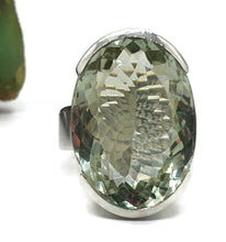 Load image into Gallery viewer, Green Amethyst Ring, Size 9, Prasiolite Gemstone, Sterling Silver - GemzAustralia 