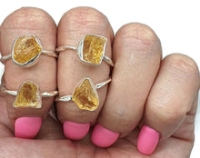 Load image into Gallery viewer, Raw Citrine Ring, Sterling Silver, Size 7, 8, 9 or 10 - GemzAustralia 