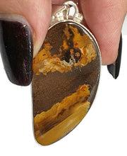 Load image into Gallery viewer, Queensland Boulder Opal Pendant, Solid Opal, Australian Opal, Sterling Silver - GemzAustralia 