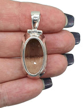 Load image into Gallery viewer, Green AMETHYST Pendant, 30 carats, Long Oval Stone, Sterling Silver - GemzAustralia 