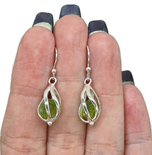 Load image into Gallery viewer, Raw Peridot Cage Earrings, Sterling Silver, August Birthstone - GemzAustralia 