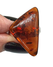 Load image into Gallery viewer, Amber Ring, size 9.5, Sterling Silver, Adjustable, Triangle Shaped - GemzAustralia 
