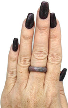 Load image into Gallery viewer, Purple Green Jasper Ring, Size 7, Solid Jasper Band - GemzAustralia 