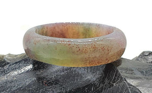 Purple Green Jasper Ring, Size 7, Solid Jasper Band - GemzAustralia 