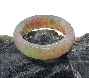 Purple Green Jasper Ring, Size 7, Solid Jasper Band - GemzAustralia 