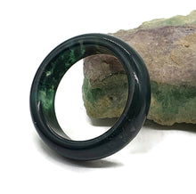 Load image into Gallery viewer, Deep Green Jasper Ring, Size 6.75, Solid Jasper Band - GemzAustralia 