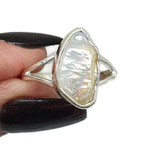 Load image into Gallery viewer, Biwa Pearl Ring, Size 8, Sterling Silver, Bridal Jewellery - GemzAustralia 