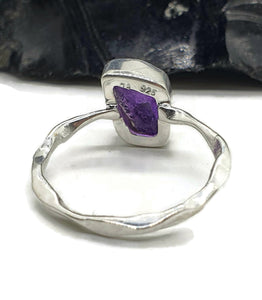 Raw Amethyst Ring, Size 9, 10 or 11, Sterling Silver, February Birthstone - GemzAustralia 