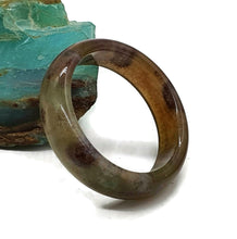 Load image into Gallery viewer, Purple, Green &amp; Brown Jasper Ring, Size 9.5, Solid Jasper Band - GemzAustralia 