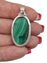 Load image into Gallery viewer, Malachite Pendant, Sterling Silver, Scorpio Gemstone, Deep Green Gem - GemzAustralia 